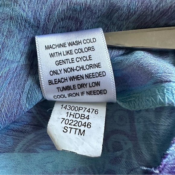 Live and Let Live Womens Blue Lace Top Sz PL Boho Peasant Hippie Festival Artsy - Picture 9 of 9